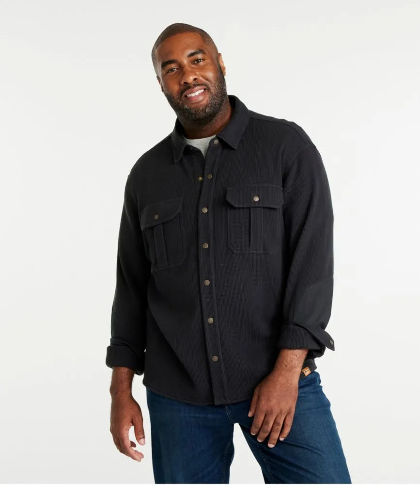 Men's Rugged Waffle Shirt, Traditional Untucked Fit, Short-Sleeve