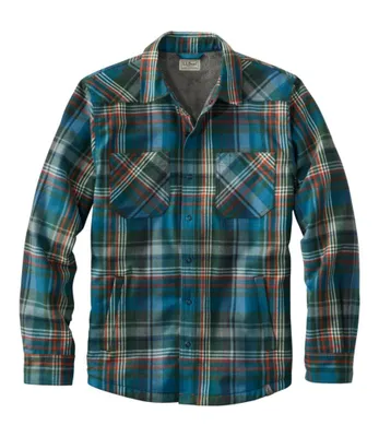 Men's Katahdin Performance Flannel Shirt-Jacket, Hi-Pile Fleece-Lined Plaid