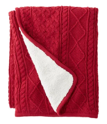 Fisherman Cabled Fleece Throw
