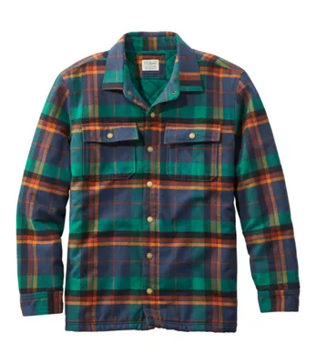 Men's PrimaLoft Lined Chamois Shirt Jac, Traditional Untucked Fit, Plaid