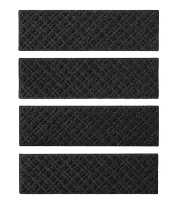 Heavyweight Waterhog Mat, Stair Treads, Set of Four, Plaid