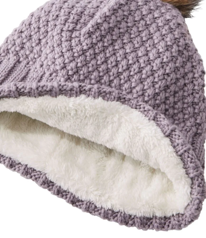 Women's Winter Lined Pom Hat