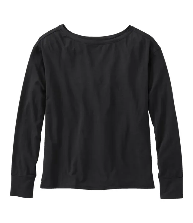 Modal-Silk Blend V-Neck Long-Sleeve Shirt