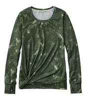 Women's VentureSoft Twist-Front Top, Long-Sleeve Print
