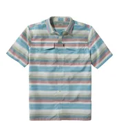 Men's SunSmart® Cool Weave Woven Shirt, Short-Sleeve Stripe