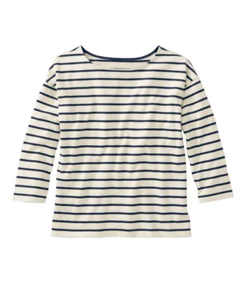 Women's Heritage Mariner Top, Boatneck Three-Quarter-Sleeve Stripe