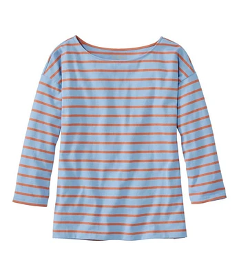 Women's Heritage Mariner Top, Boatneck Three-Quarter-Sleeve Stripe