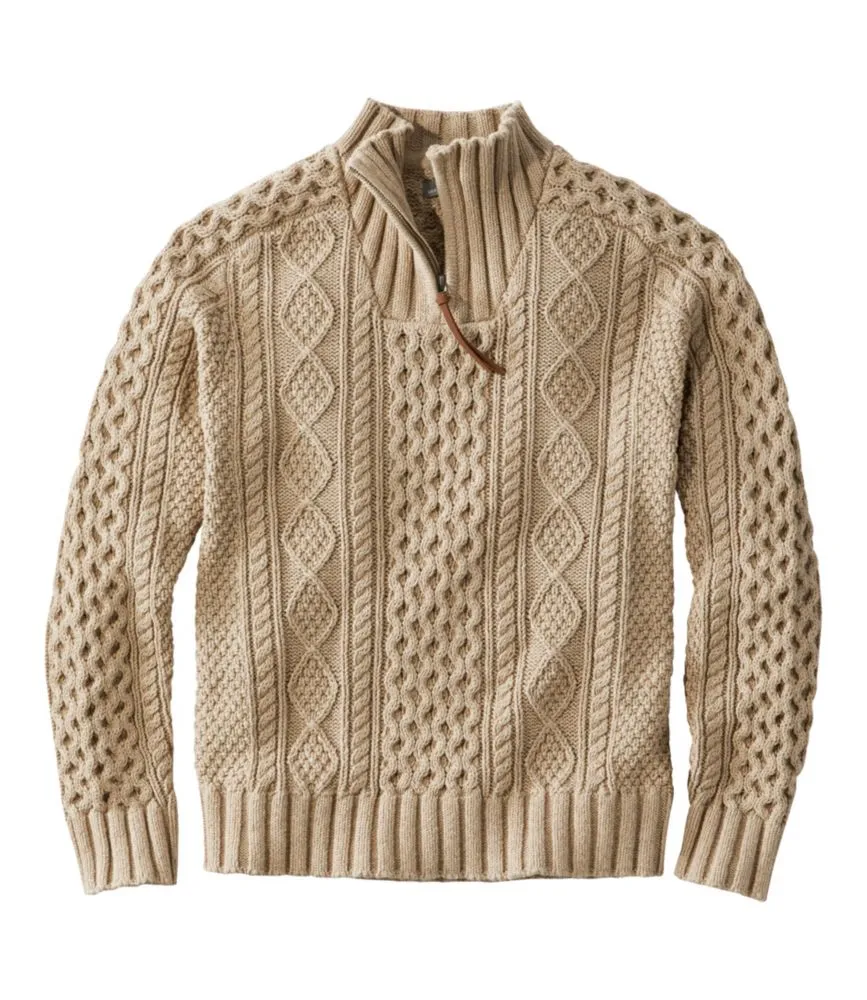 L.L. Bean Men's Signature Cotton Fisherman Sweater, Quarter-Zip