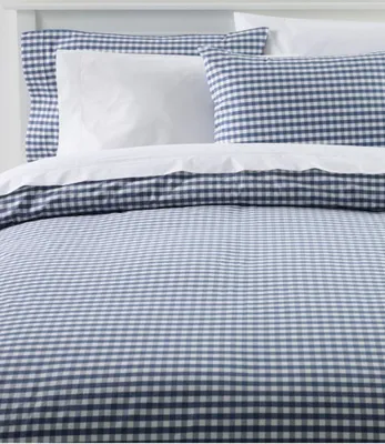 Sunwashed Percale Comforter Cover, Gingham Check