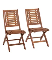 Eucalyptus Foldable Dining Chairs, Set of Two