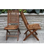 Eucalyptus Foldable Dining Chairs, Set of Two