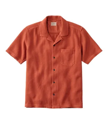 Men's Rugged Waffle Shirt, Traditional Untucked Fit, Short-Sleeve