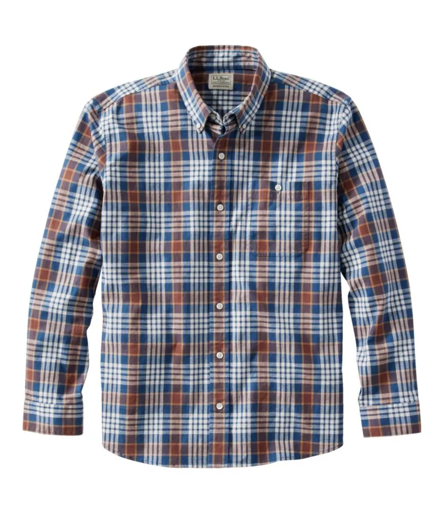 Men's Comfort Stretch Oxford Shirt, Traditional Untucked Fit, Plaid