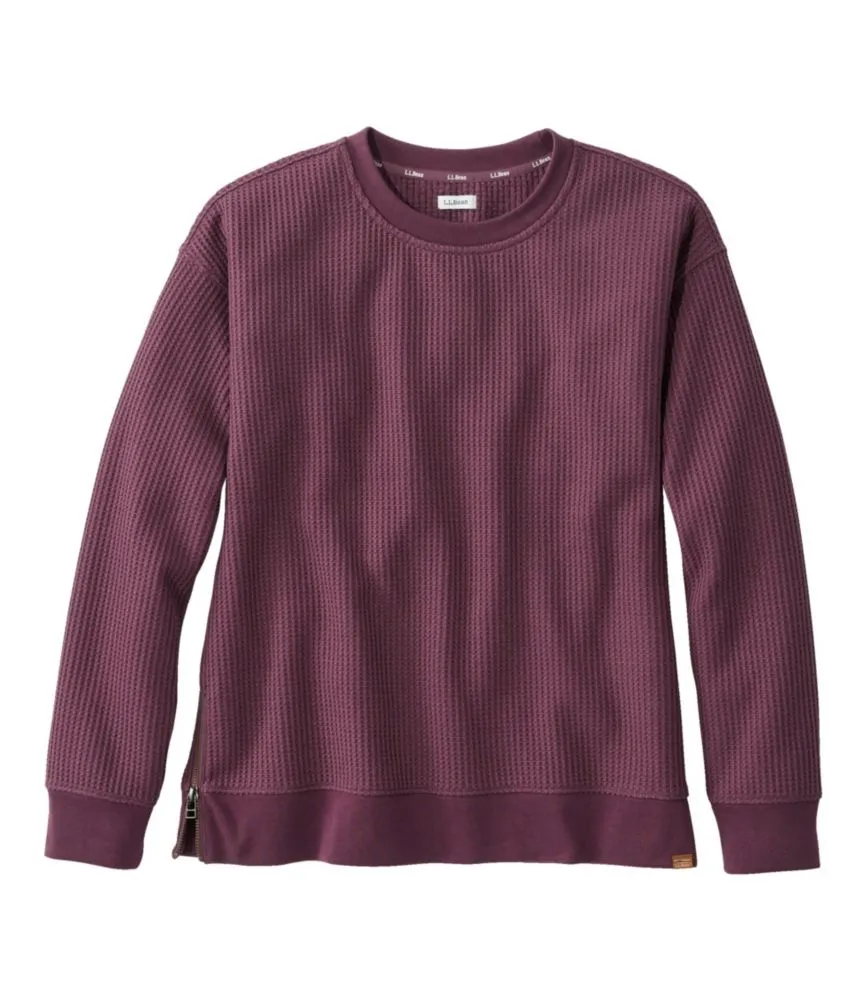 Women's Birchwood Brushed Waffle Top, Crewneck