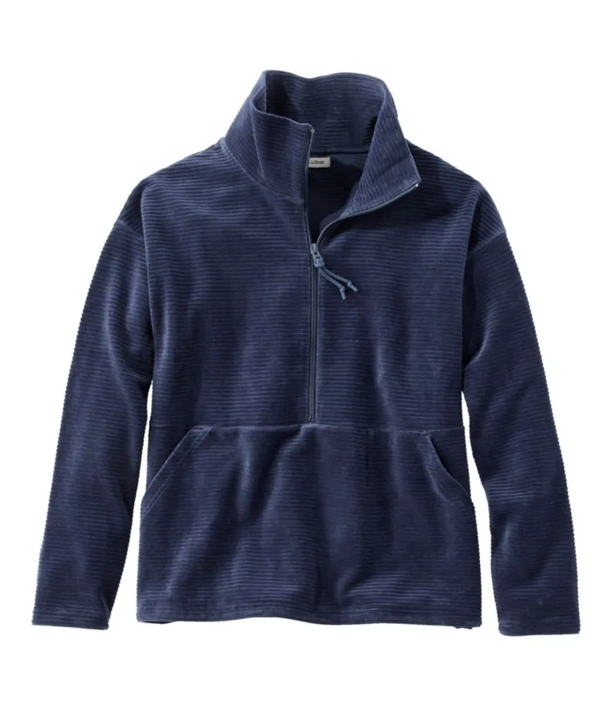 Women's Soft Stretch Corduroy Pullover, Half-Zip