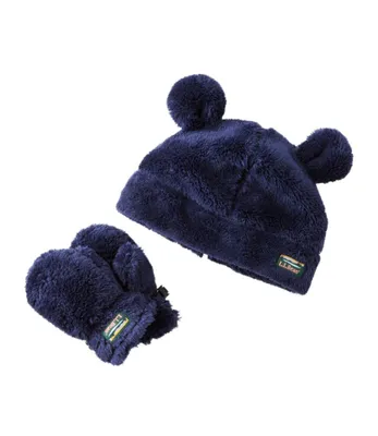 Toddlers' Hi-Pile Hat and Mitten Set