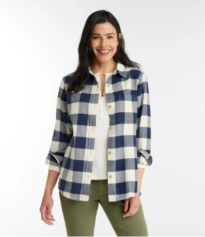 Relaxed Classic Flannel Shirt for Women