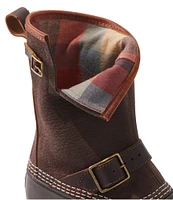 Women's Bean Boots, 10" Engineer Buckle Flannel-Lined