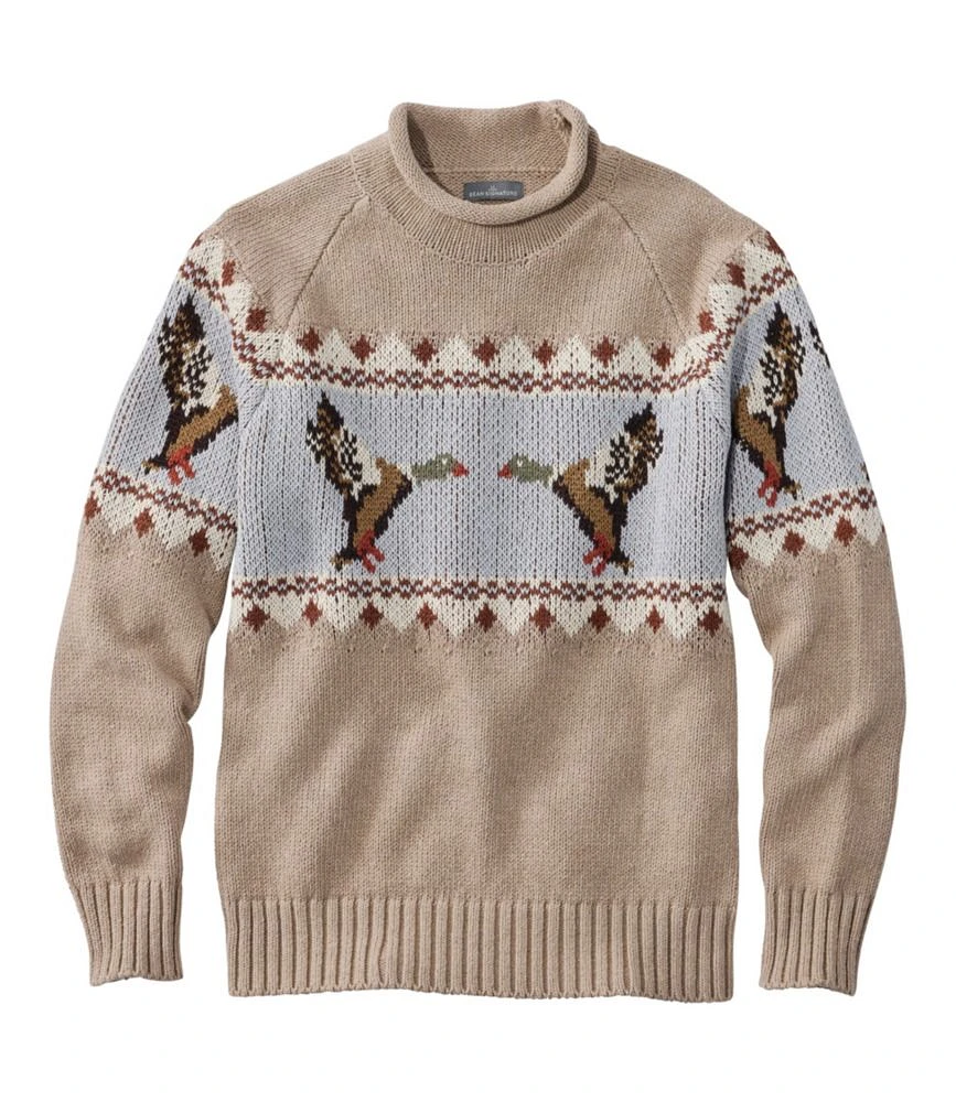 Men's Signature Organic Cotton Rollneck Sweater, Fair Isle