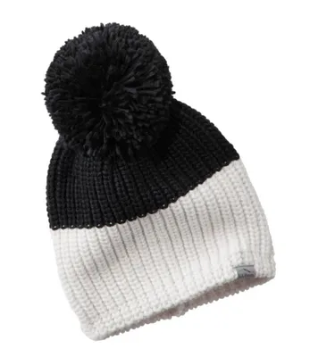 L.L.Bean Women's Winter Lined Pom Beanie - Grey Heather