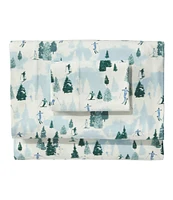 Skier Scenic Flannel Sheet Set Collection