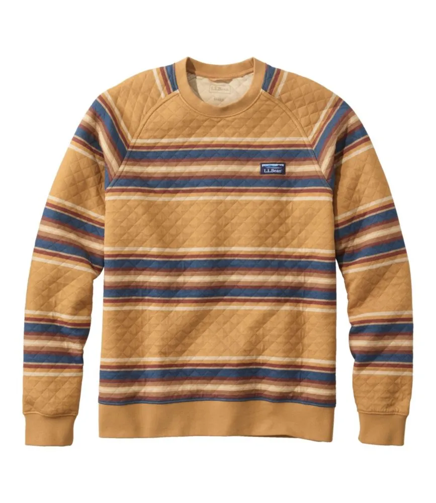 Men's Quilted Sweatshirt, Crewneck, Stripe
