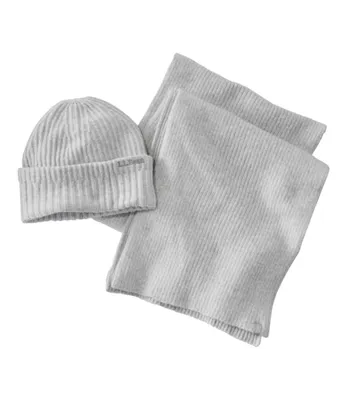 Adults' Rib Knit Hat and Scarf Gift Set