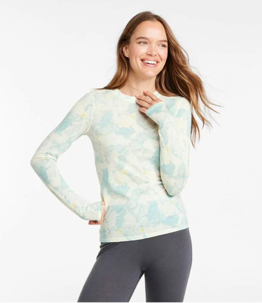 L.L. Bean Women's Cresta Utralight 150 Crew Top, Print