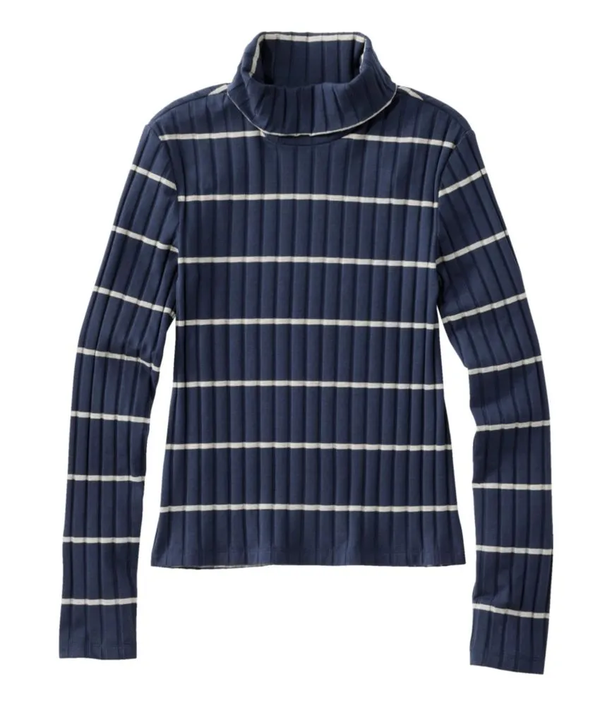 Women's Signature Ribbed Turtleneck, Stripe