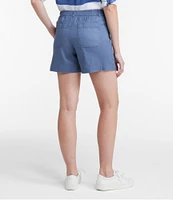 Women's Comfort Stretch Cotton/Linen Shorts, High-Rise 7"