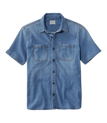 Men's BeanFlex® Denim Shirt, Short-Sleeve, Traditional Untucked Fit