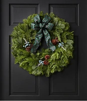 Green Tartan Fir Wreath, 24"