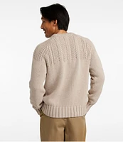 Men's Signature Cotton Fisherman Sweater, Yoke Crewneck