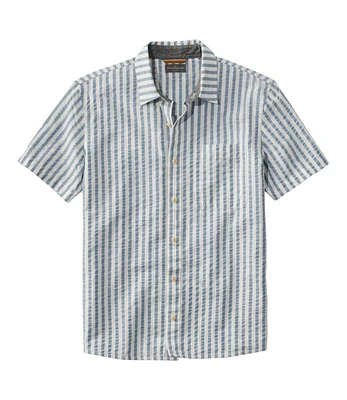 Men's Signature Seersucker Madras Shirt, Slightly Fitted, Short-Sleeve