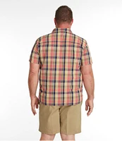 Men's Signature Seersucker Madras Shirt, Slightly Fitted, Short-Sleeve