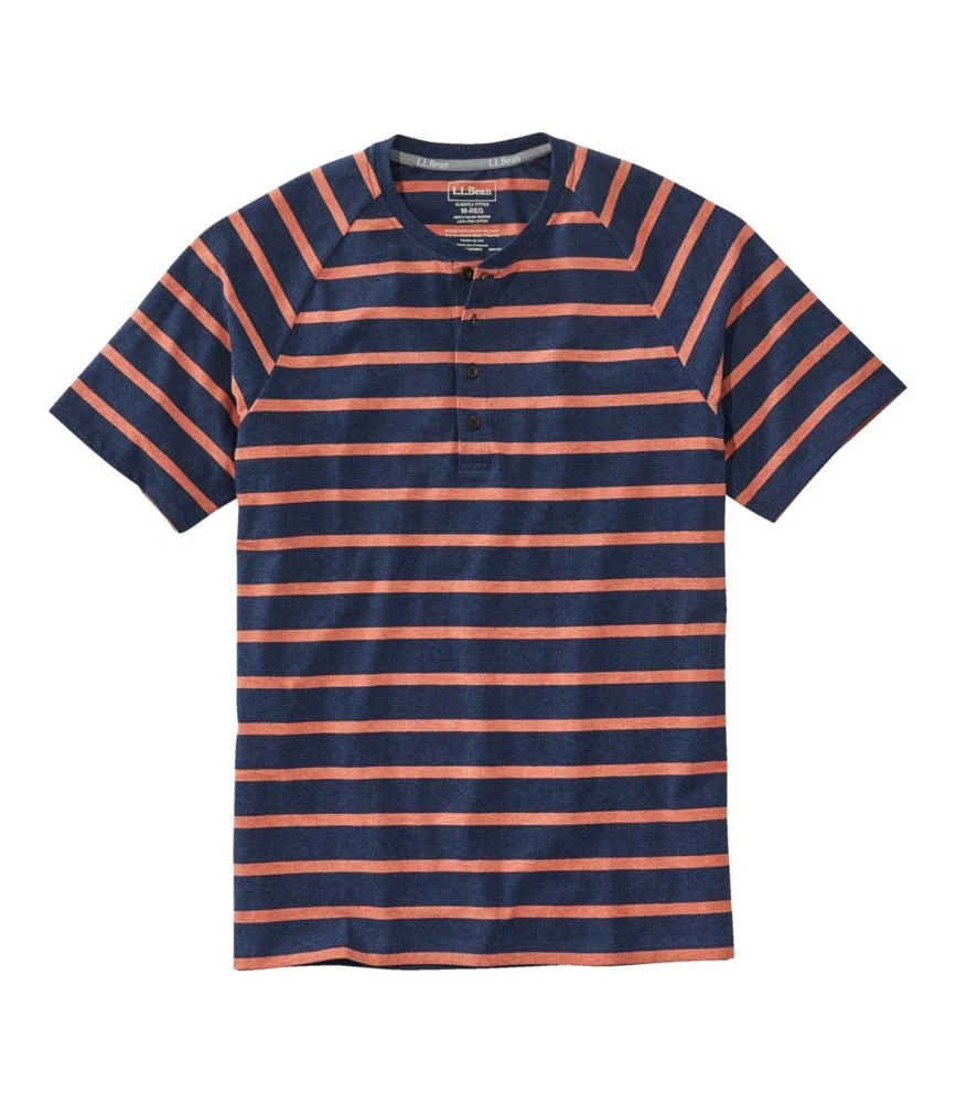 Men's Comfort Stretch Pima Tee Shirt, Short-Sleeve Henley, Stripe