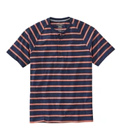 Men's Comfort Stretch Pima Tee Shirt, Short-Sleeve Henley, Stripe