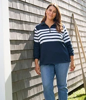 Women's Peaks Island Quarter-Zip Pullover, Stripe