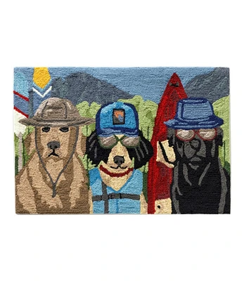 Indoor/Outdoor Vacationland Rug, Paddle Sports Dogs