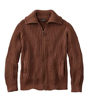 Men's Signature Organic Cotton Sweater, Funnel Neck, Full Zip