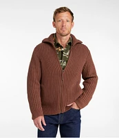 Men's Signature Organic Cotton Sweater, Funnel Neck, Full Zip