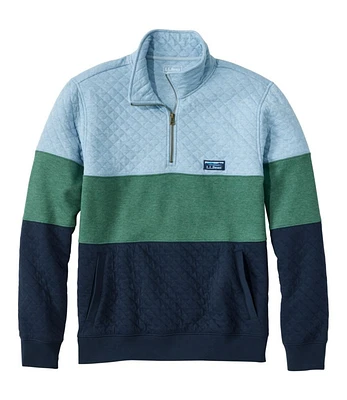 Men's Bean's Quilted Sweatshirt, Mockneck, Colorblock