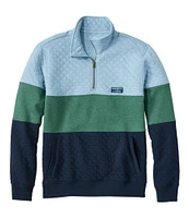 Men's Bean's Quilted Sweatshirt, Mockneck, Colorblock