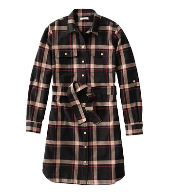 Women's Signature Camp Flannel Shirt Dress, Button-Front