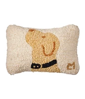 Wool Hooked Throw Pillow, Labrador