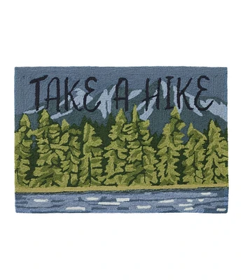 Indoor/Outdoor Vacationland Rug, Lakeside Mountain Scene