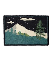 Wool Hooked Novelty Rug, Winter Woods