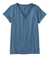 Women's Soft Stretch Supima-Blend Tee, Short-Sleeve V-Neck