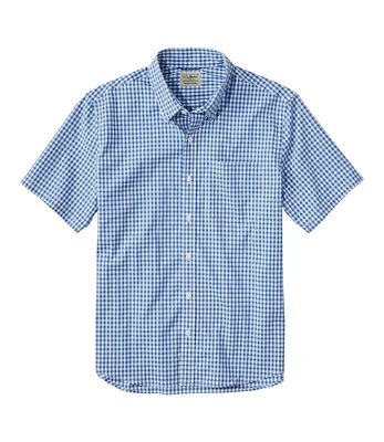 Men's Comfort Stretch Performance® Shirt, Short-Sleeve, Slightly Fitted Untucked Fit, Plaid