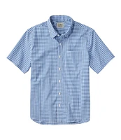 Men's Comfort Stretch Performance Shirt, Short-Sleeve, Slightly Fitted Untucked Fit, Plaid